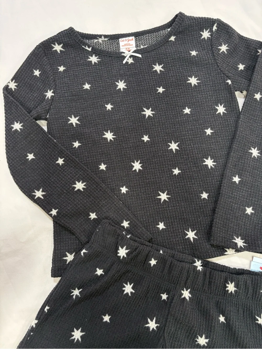 Cat & Jack Navy Star Waffle Knit Pajama Top & Shorts